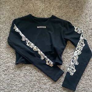 Black Long Sleeve Wolves Top